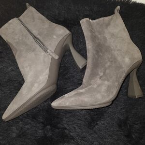 Cole Haan Taupe Suede Heeled Boots